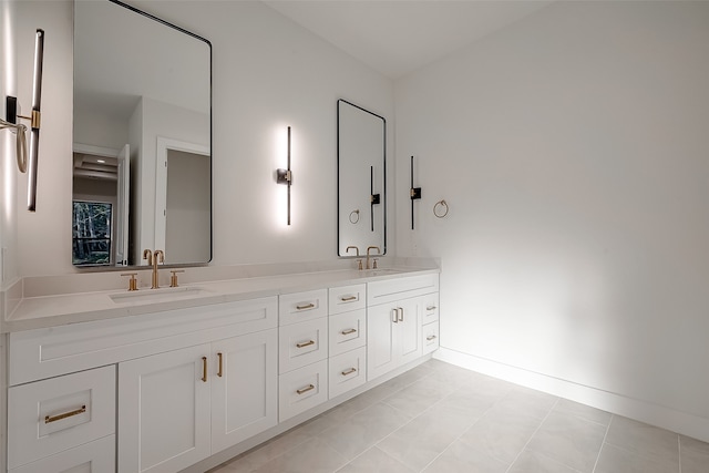 bathroom featuring vanity and tile patterned floors