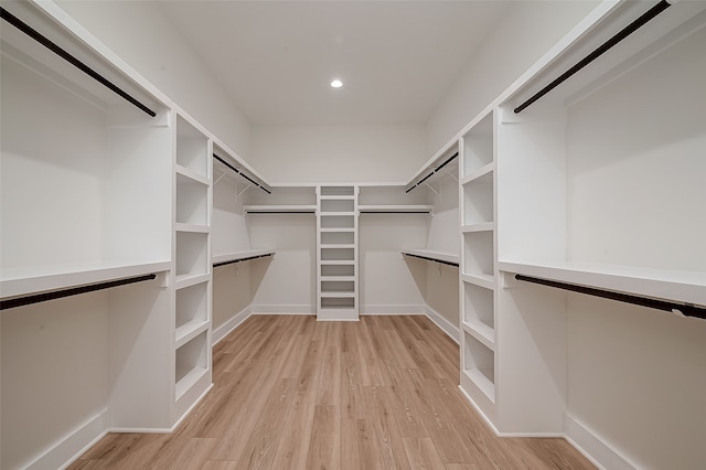 walk in closet featuring light wood-type flooring