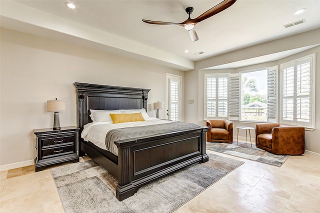 bedroom with ceiling fan