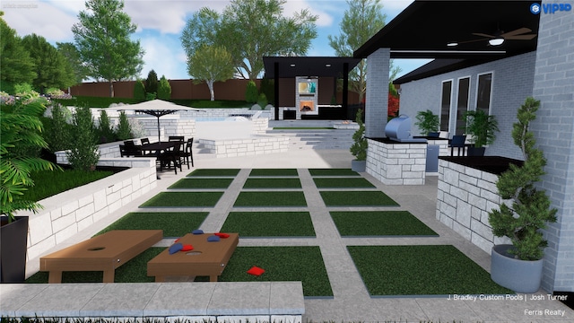 view of yard with a patio area