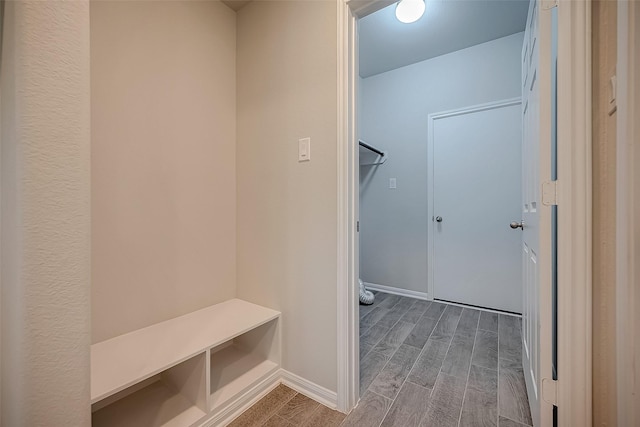 3423 Hackberry Tree Ln, Katy, TX 77449 - mudroom featuring wood tiled floors and baseboards