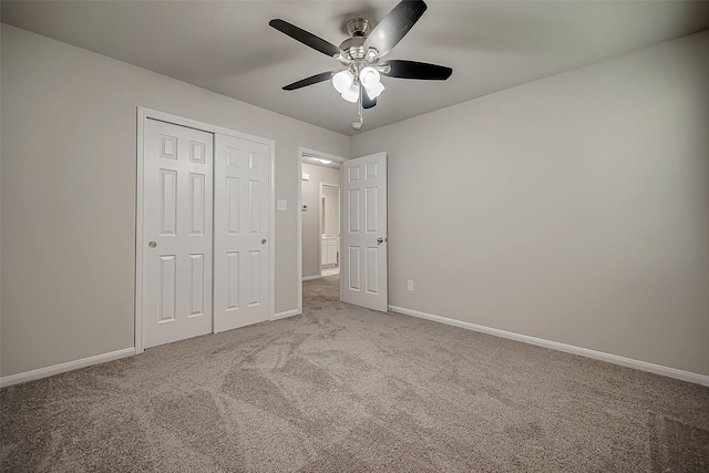 3423 Hackberry Tree Ln, Katy, TX 77449 - unfurnished bedroom featuring carpet floors, baseboards, a closet, and a ceiling fan