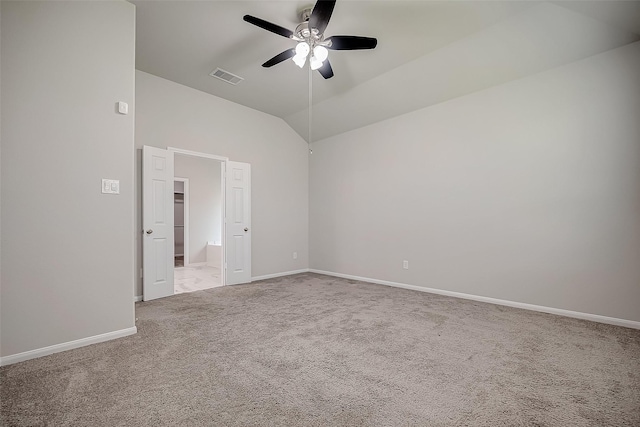 3423 Hackberry Tree Ln, Katy, TX 77449 - carpeted empty room featuring ceiling fan, baseboards, and lofted ceiling