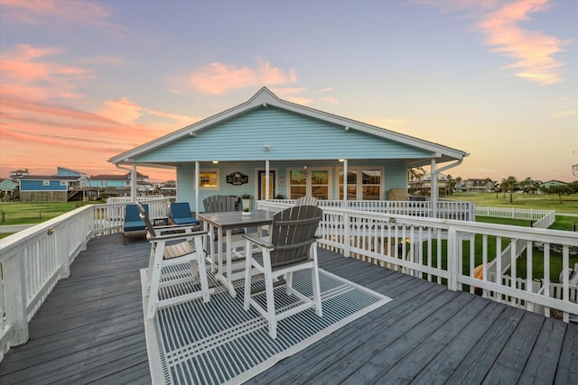 view of deck at dusk