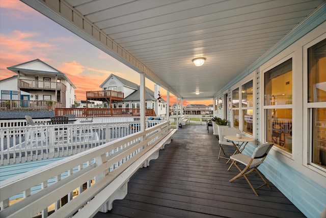 view of deck at dusk