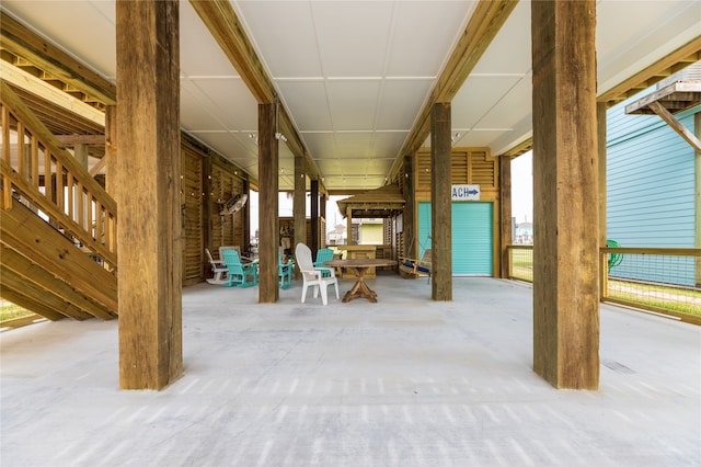 interior space featuring concrete floors