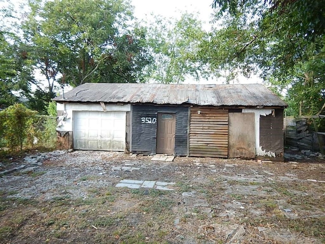 view of garage