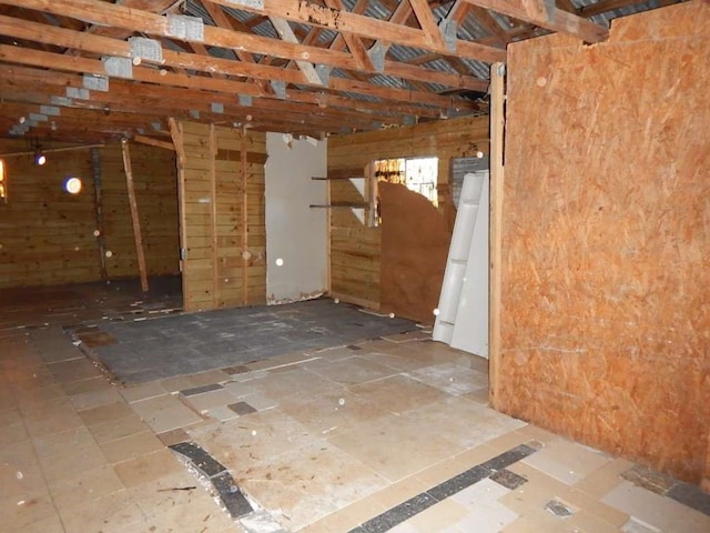 view of unfinished attic