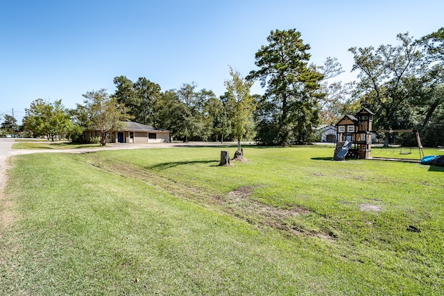 view of yard featuring a playground