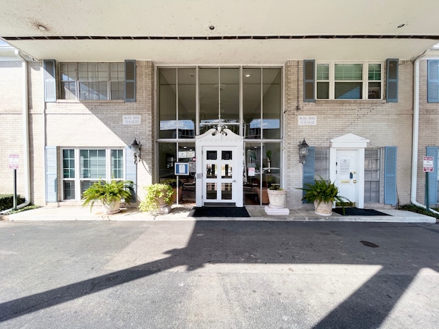 property entrance with french doors