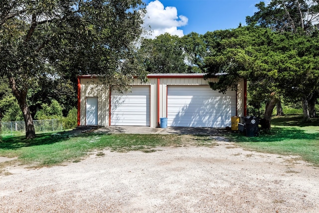 view of garage