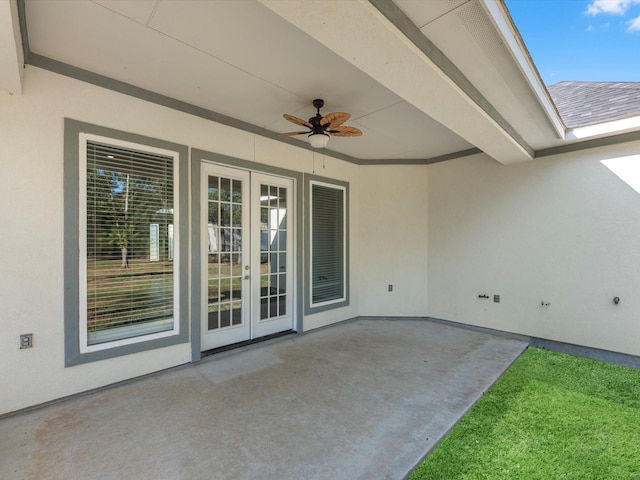 view of patio / terrace with ceiling fan