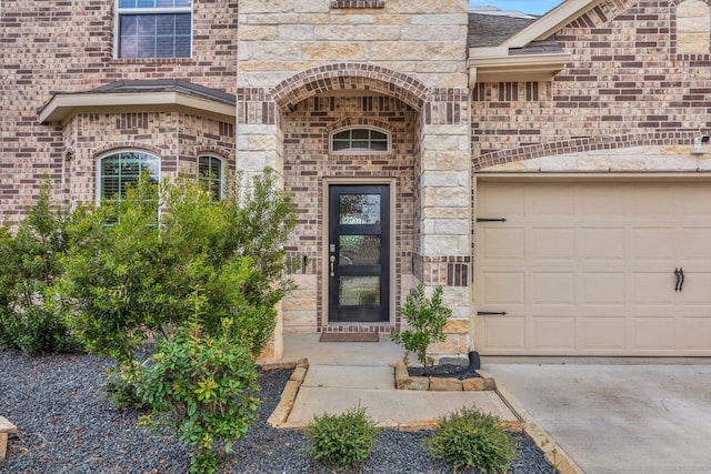 entrance to property with a garage