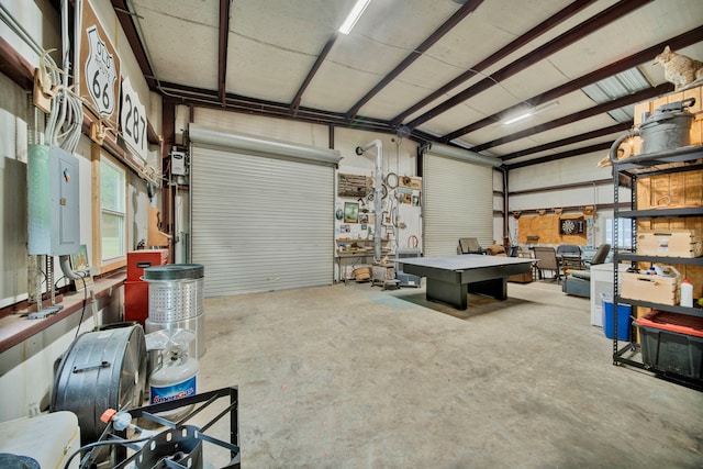 garage featuring electric panel