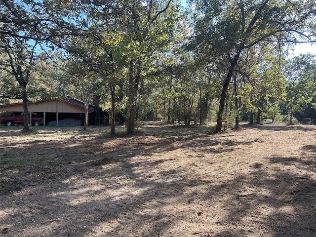 view of yard with a carport