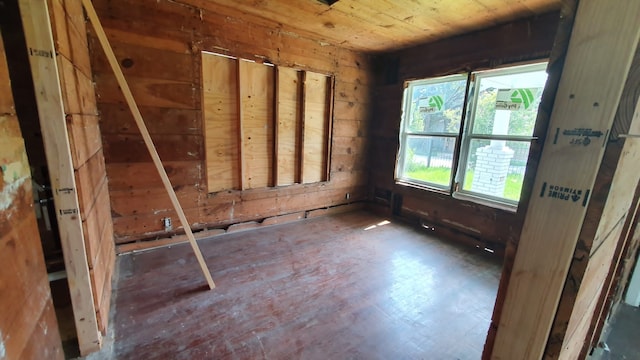 spare room with wooden ceiling