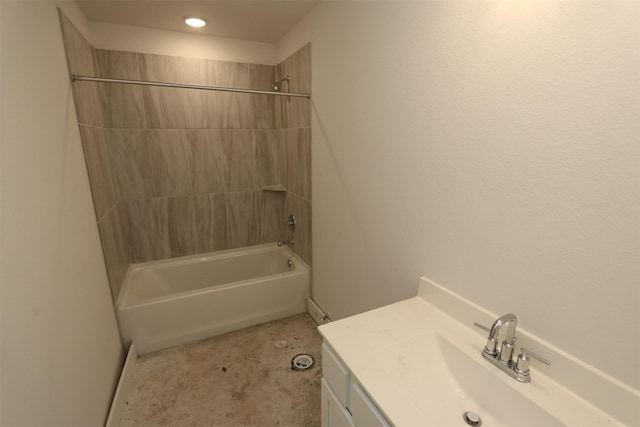 bathroom with bathtub / shower combination and vanity