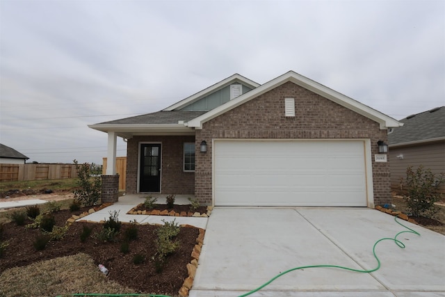 view of front facade with a garage