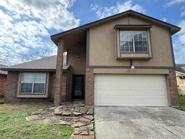 view of front of home with a garage