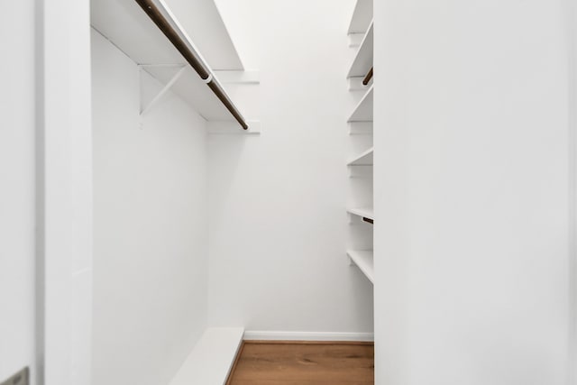 spacious closet with hardwood / wood-style floors