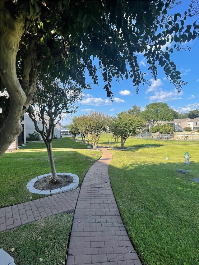 view of home's community with a lawn