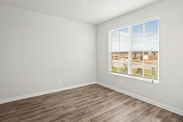 spare room with wood-type flooring