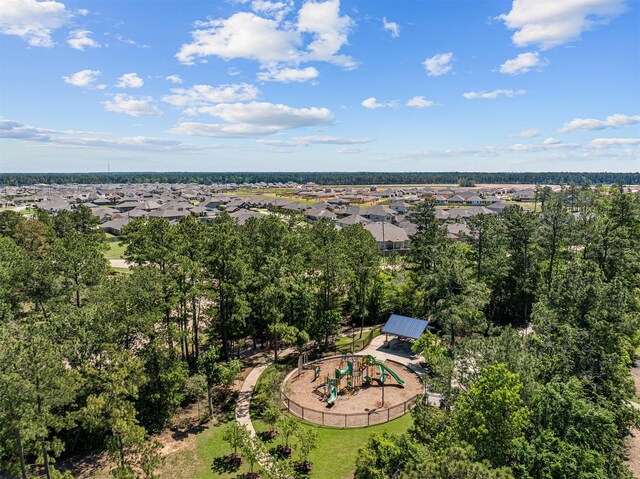 drone / aerial view with a residential view