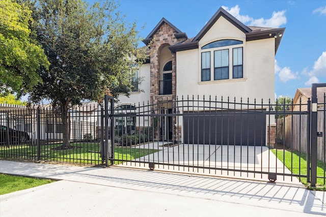 view of front facade with a front yard