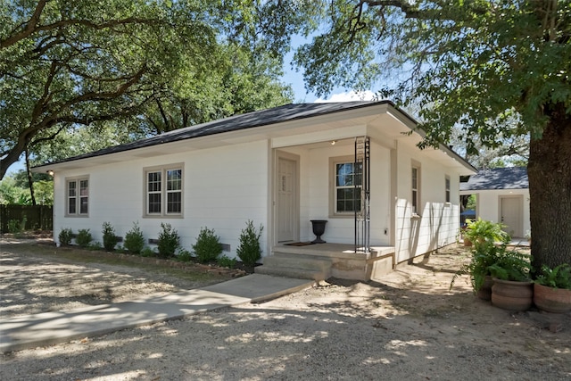 view of single story home