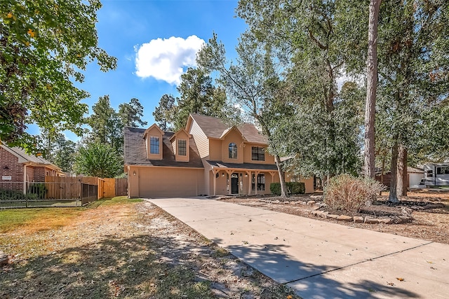 view of property featuring a garage