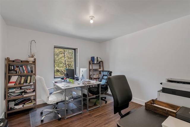 office featuring dark hardwood / wood-style flooring