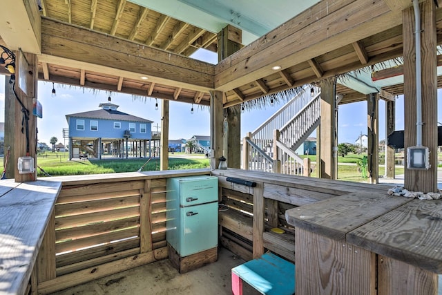 view of patio featuring a gazebo