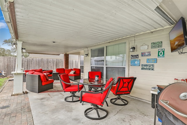 view of patio with outdoor lounge area