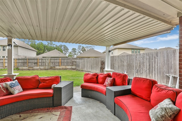 view of patio with outdoor lounge area