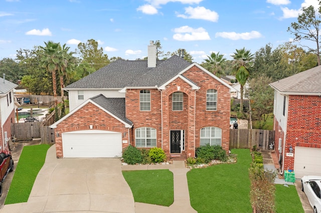 view of property with a front lawn