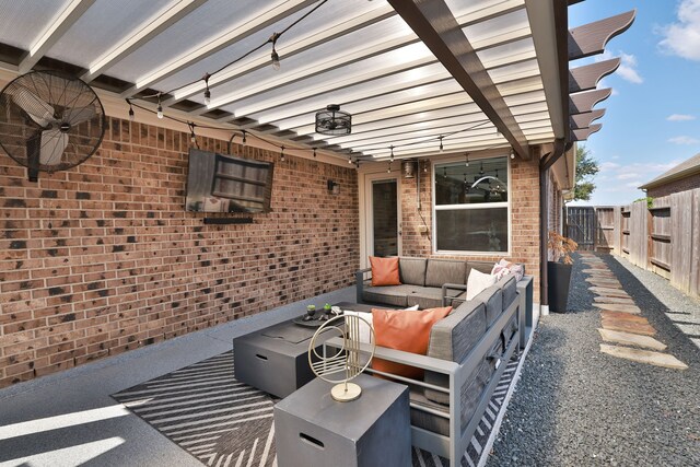 view of patio / terrace featuring an outdoor living space