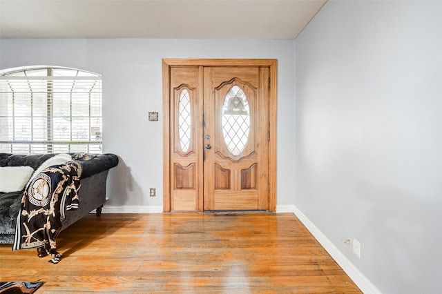 entryway with light wood-type flooring