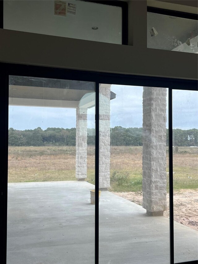 doorway featuring plenty of natural light and a rural view