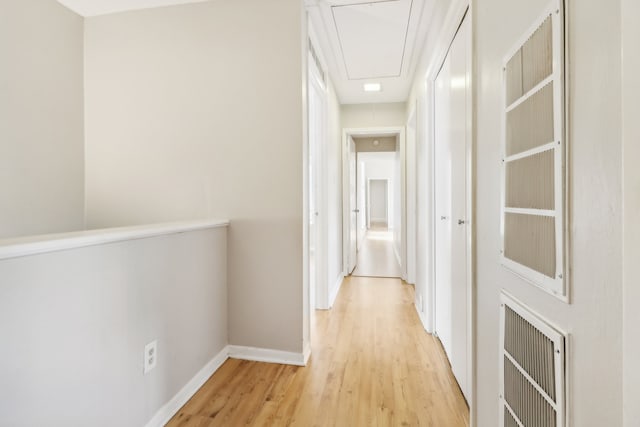 hall featuring light hardwood / wood-style flooring