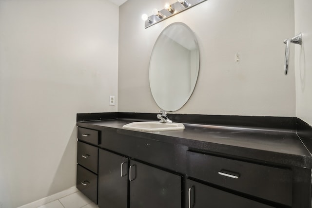 bathroom with vanity and tile patterned floors