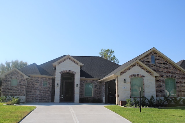 view of front facade with a front yard