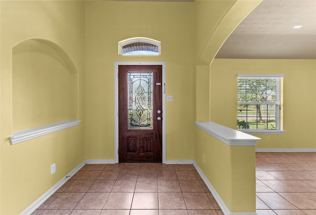 view of tiled entrance foyer