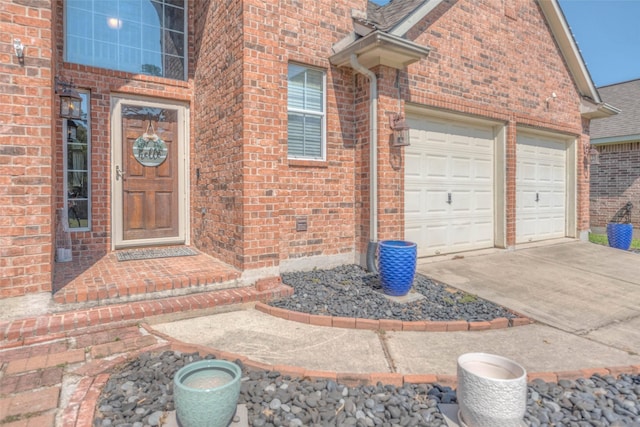 entrance to property with a garage