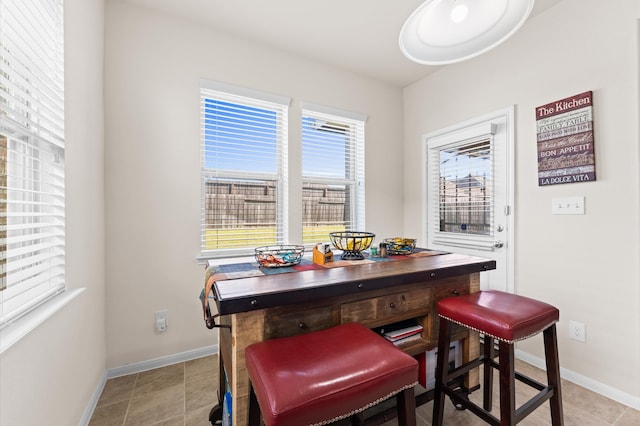 view of tiled dining area