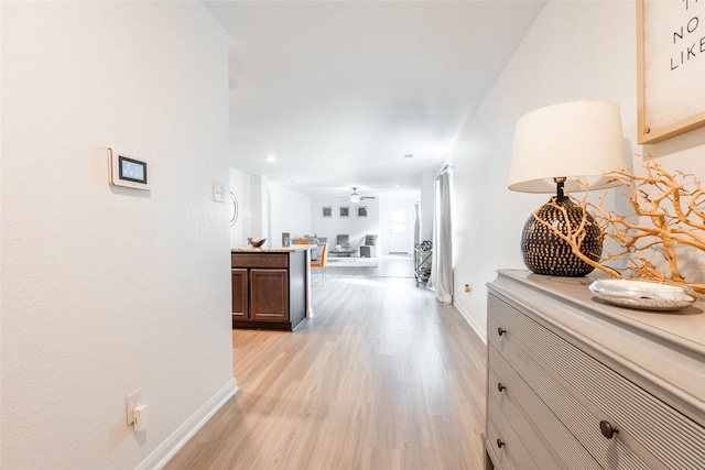 hallway featuring light wood-type flooring