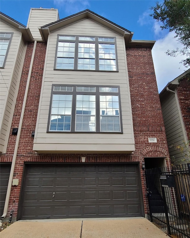 exterior space featuring a garage