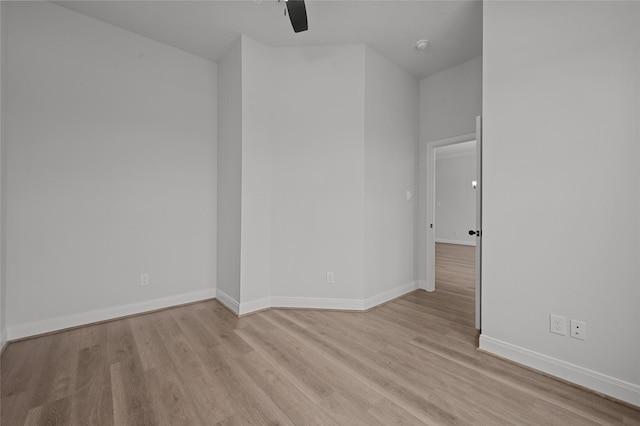 empty room with light wood-type flooring