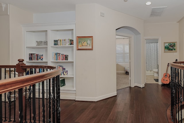 hall featuring dark hardwood / wood-style floors