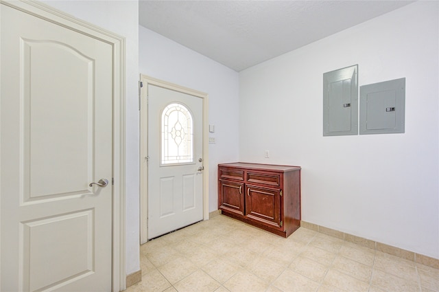 foyer entrance featuring electric panel