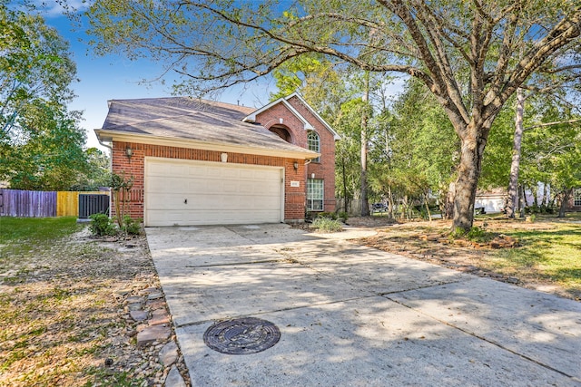 view of front of house with a garage